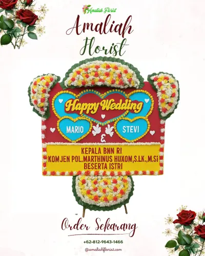 Karangan Papan Bunga Pernikahan di Watugede